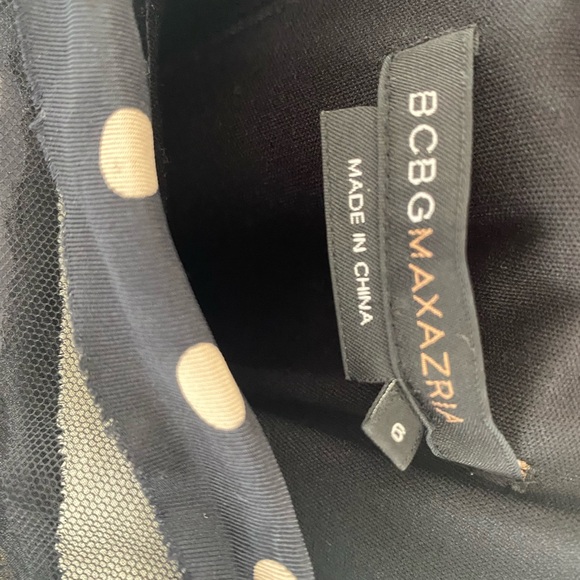 BCBGMaxAzria y2k Tulle Silk Polka Dot Dress Size 6 - Picture 2 of 4